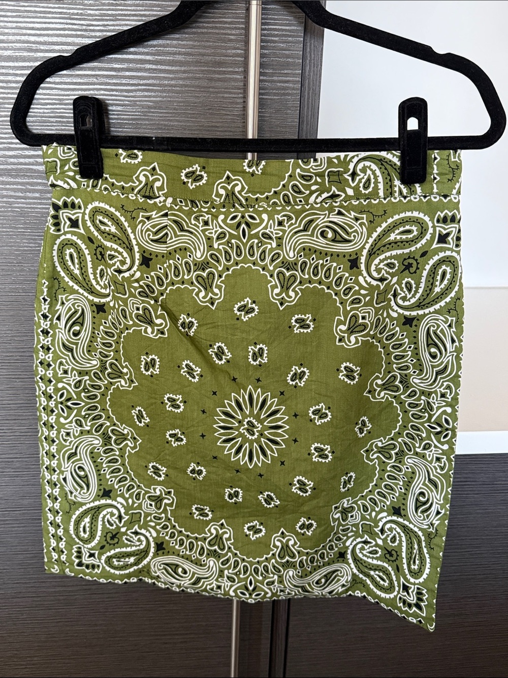 Eden Blake Olive Green Bandana Print Mini wrap Skirt